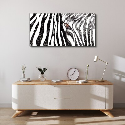 Schilderij op doek Zebra in monochrome stijl