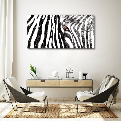 Schilderij op doek Zebra in monochrome stijl