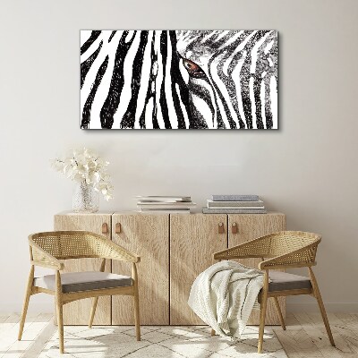 Schilderij op doek Zebra in monochrome stijl