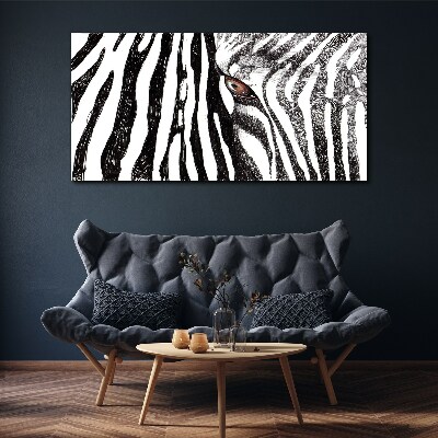 Schilderij op doek Zebra in monochrome stijl