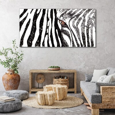 Schilderij op doek Zebra in monochrome stijl