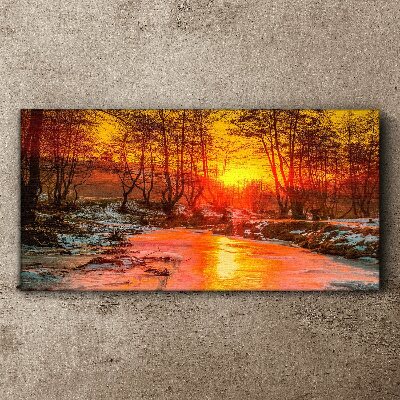 Canvas schilderij Gouden uur op de rivier