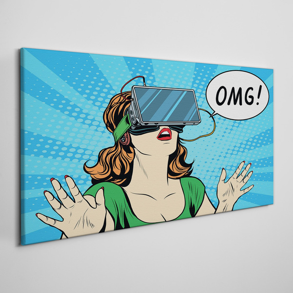 Canvas schilderij Verrassing in virtual reality