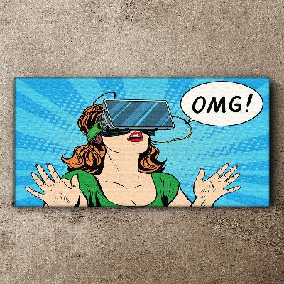 Canvas schilderij Verrassing in virtual reality