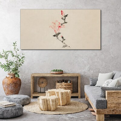 Schilderij op doek Bloemig minimalisme in delicate tinten