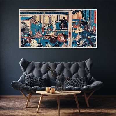 Canvas schilderij Een scène uit het Japanse leven