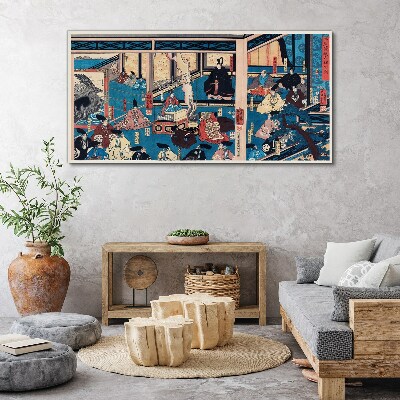 Canvas schilderij Een scène uit het Japanse leven