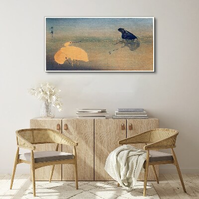 Canvas schilderij De stilte van het water en de vogel