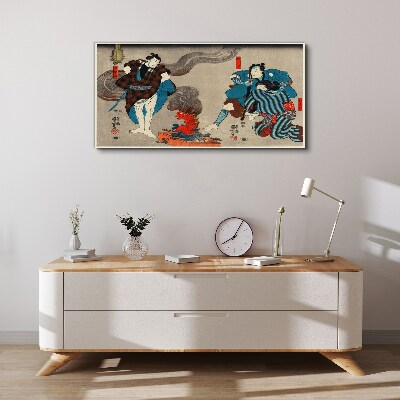 Schilderij op doek Traditionele stijl vreugdevuurscène