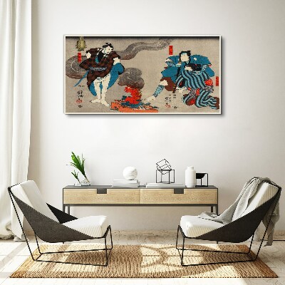 Schilderij op doek Traditionele stijl vreugdevuurscène