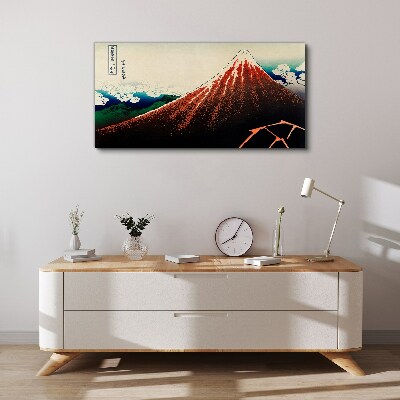 Foto op canvas Fuji-vulkaan in de kleuren van Japan