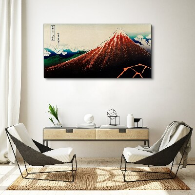 Foto op canvas Fuji-vulkaan in de kleuren van Japan