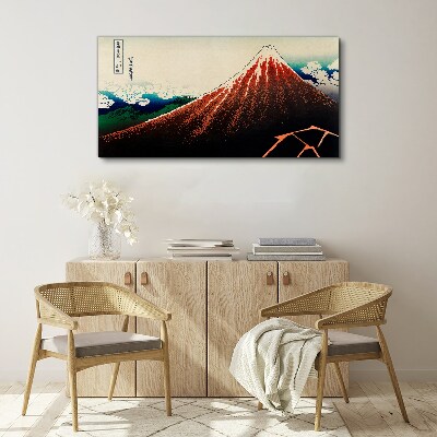 Foto op canvas Fuji-vulkaan in de kleuren van Japan