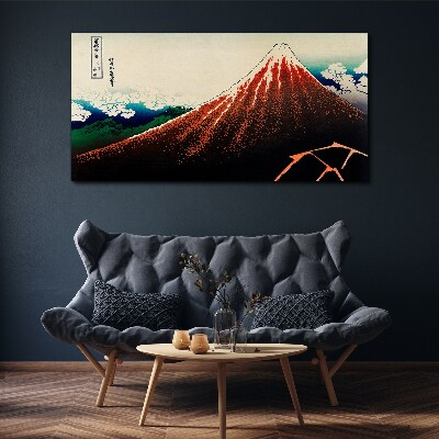 Foto op canvas Fuji-vulkaan in de kleuren van Japan