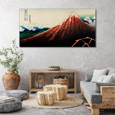Foto op canvas Fuji-vulkaan in de kleuren van Japan