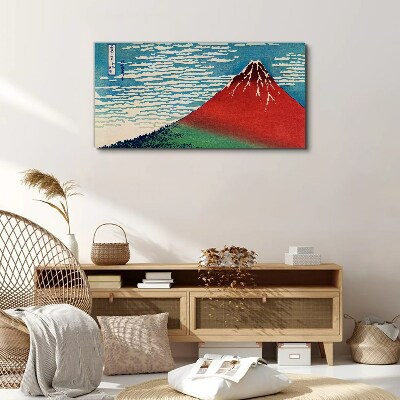 Foto op canvas De berg Fuji in de wolken