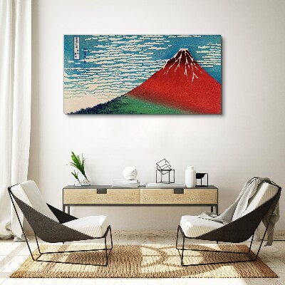 Foto op canvas De berg Fuji in de wolken