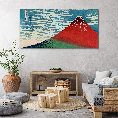 Foto op canvas De berg Fuji in de wolken