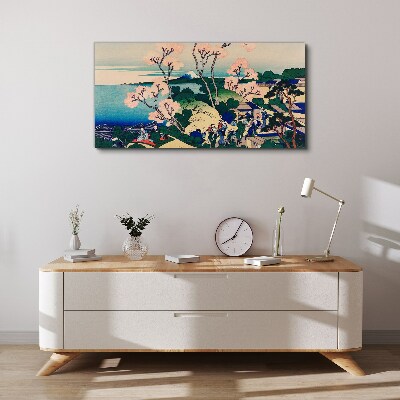 Canvas schilderij Lentelandschap met de berg Fuji