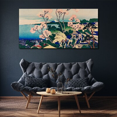 Canvas schilderij Lentelandschap met de berg Fuji