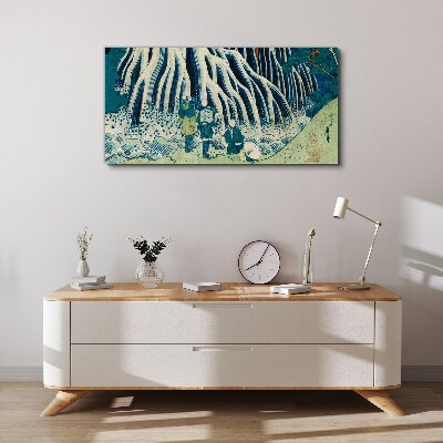 Canvas schilderij Onder een boom in een winterlandschap