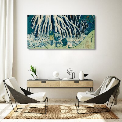 Canvas schilderij Onder een boom in een winterlandschap