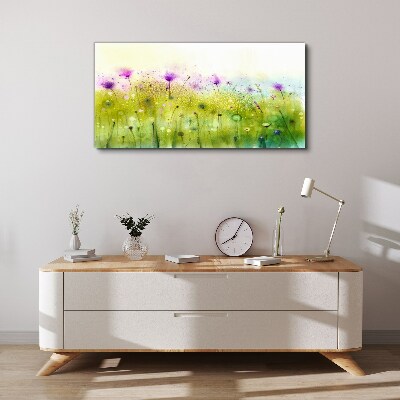 Foto op canvas Een bloemenlandschap in pasteltinten