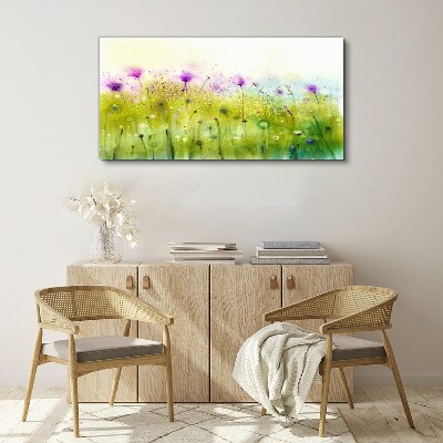 Foto op canvas Een bloemenlandschap in pasteltinten