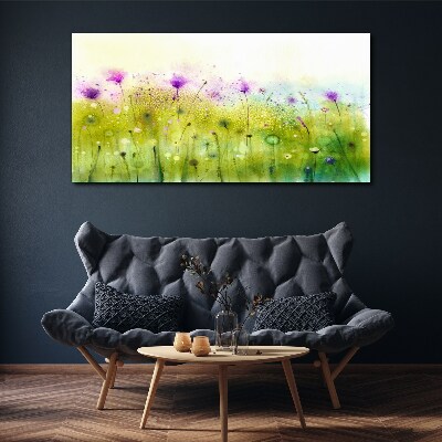Foto op canvas Een bloemenlandschap in pasteltinten