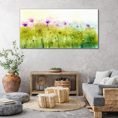 Foto op canvas Een bloemenlandschap in pasteltinten