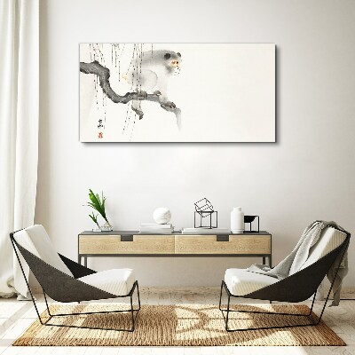 Canvas schilderij Meester Aap op een Tak