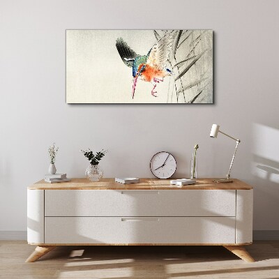 Schilderij op doek De vreugdevolle vlucht van de ijsvogel