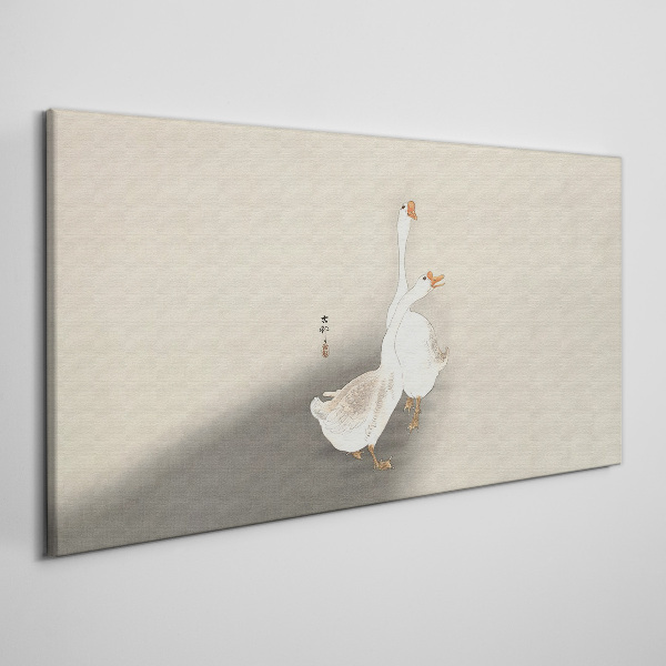 Foto op canvas Ganzen op een minimalistische achtergrond