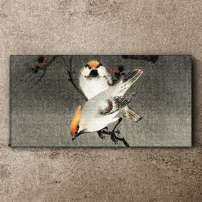 Schilderij op doek Vogels op een tak