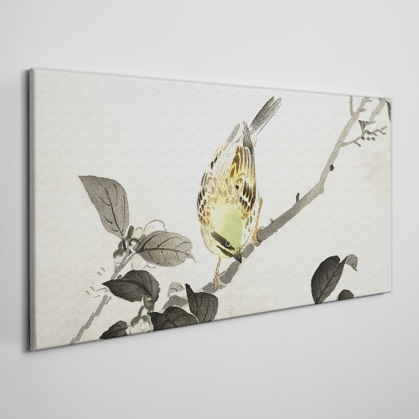 Foto op canvas Gouden vogel op een tak