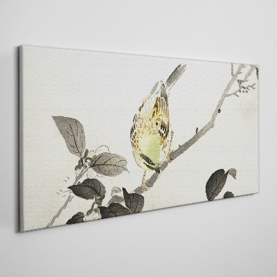 Foto op canvas Gouden vogel op een tak