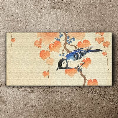 Schilderij op doek Vogel op een wijnstokachtergrond