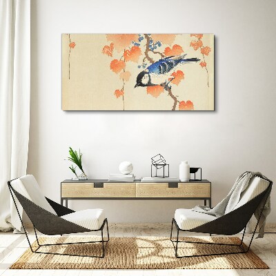 Schilderij op doek Vogel op een wijnstokachtergrond