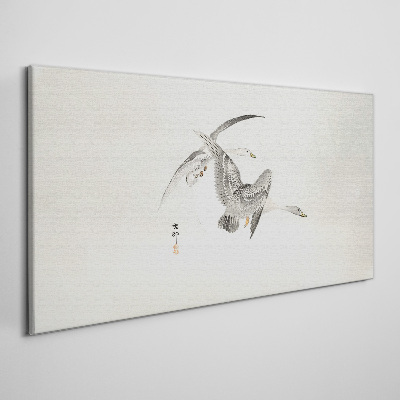 Canvas schilderij Vlucht van de wilde ganzen