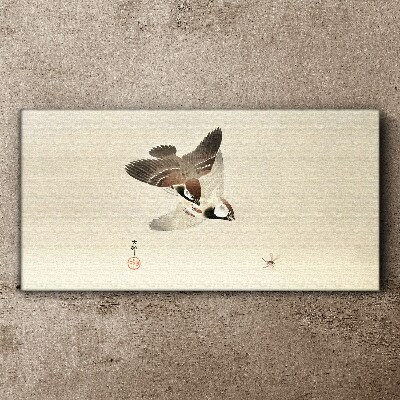 Canvas schilderij Een gevleugelde ontmoeting in stilte