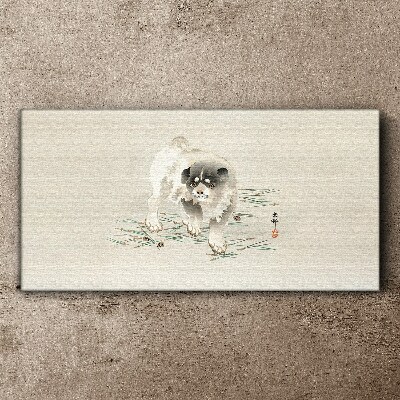 Schilderij op doek Een hond tegen het gras