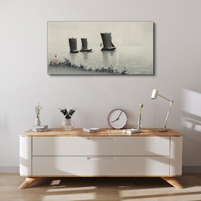 Foto op canvas Een rustige haven in grijstinten