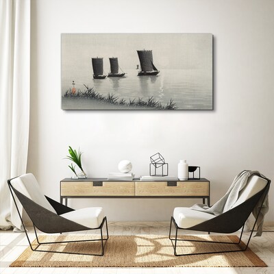 Foto op canvas Een rustige haven in grijstinten