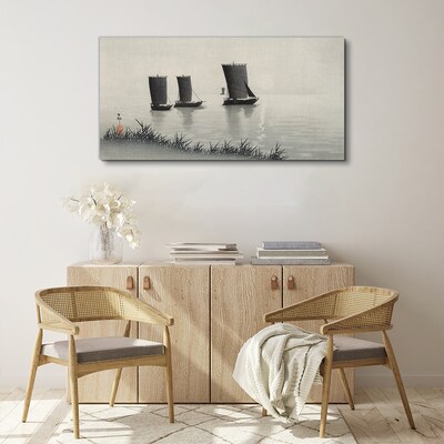 Foto op canvas Een rustige haven in grijstinten