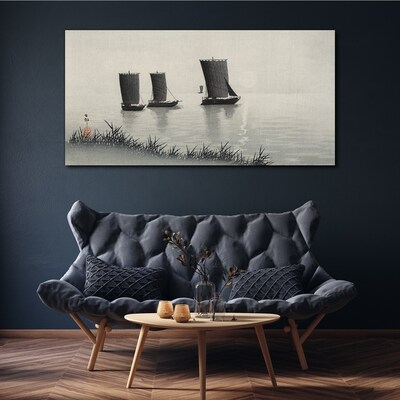 Foto op canvas Een rustige haven in grijstinten