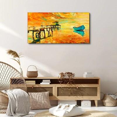 Foto op canvas Gouden uur aan het water