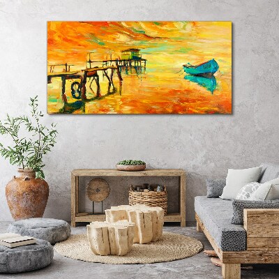 Foto op canvas Gouden uur aan het water