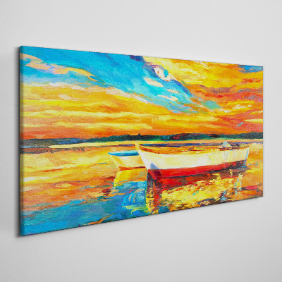 Schilderij op doek Gouden reflecties op het water