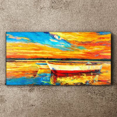 Schilderij op doek Gouden reflecties op het water