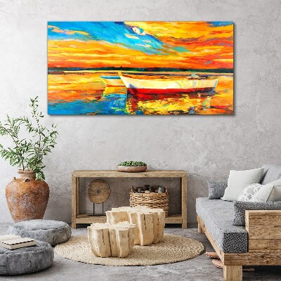 Schilderij op doek Gouden reflecties op het water